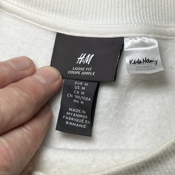 H&M x Keith Haring Men's Sz Medium White Sweatshirt Montreux 1983 Jazz Festival - Picture 11 of 15